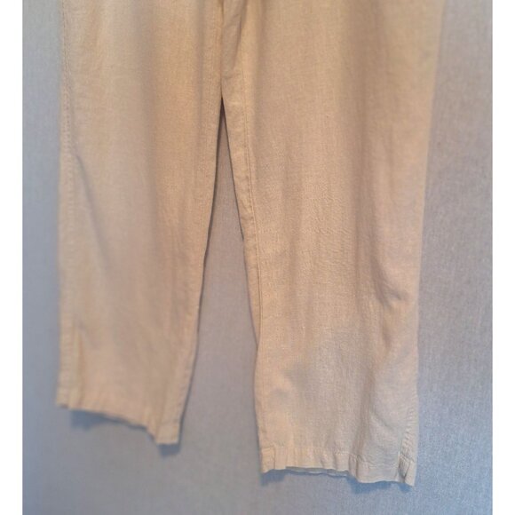 💙 Nicole Miller Pull On Linen Blend Lose Fit Pants Size XL/2X Fall Loungewear - Picture 4 of 8
